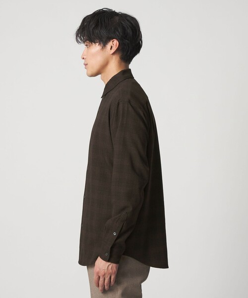 A DAY IN THE LIFE UNITED ARROWS(アデイインザライフユナイテッドアローズ)の「ウールライク グレンチェック リラックスシャツ<A DAY IN THE LIFE>(シャツ/ブラウス・メンズ・ネイビー/ダークブラウン・M/L)」の15枚目の写真