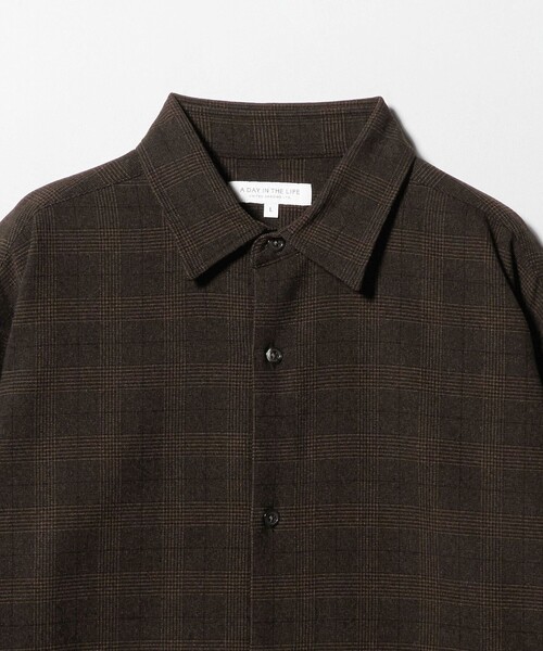 A DAY IN THE LIFE UNITED ARROWS(アデイインザライフユナイテッドアローズ)の「ウールライク グレンチェック リラックスシャツ<A DAY IN THE LIFE>(シャツ/ブラウス・メンズ・ネイビー/ダークブラウン・M/L)」の9枚目の写真