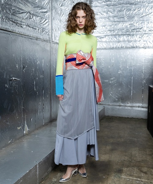 AULA AILA(アウラアイラ)の「オフセンターリブニット(ニット/セーター・レディース・ブラック/グレー/グリーン/ピンク・0)」の10枚目の写真