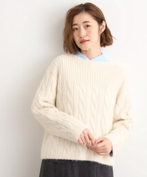 grove | ふんわり包み込む ケーブルボートネックニット(ニット/セーター)