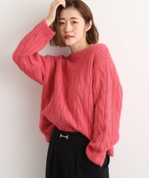grove(グローブ)の「ふんわり包み込む ケーブルボートネックニット(ニット/セーター・レディース・ワインレッド/ブラウン系その他/オフホワイト・02/03/01/04/05)」の17枚目の写真