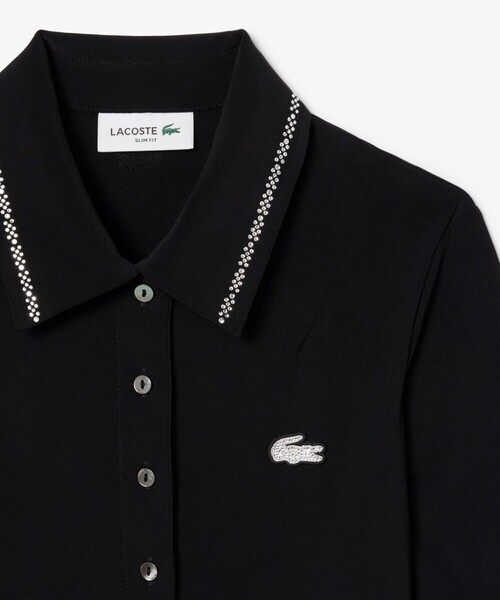 ラインストーンスリムフィットポロドレス / ポロワンピース（シャツ