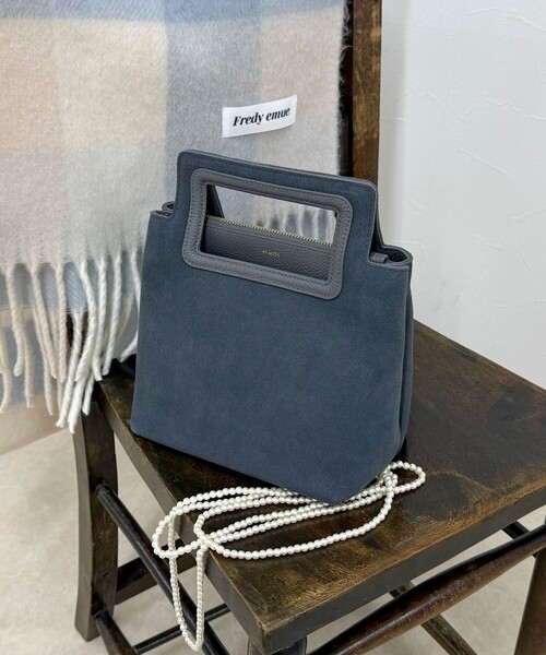 セール】【BEAURE/ビュレ】スクエアハンドルスエードバッグ