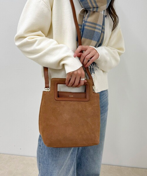 セール】【BEAURE/ビュレ】スクエアハンドルスエードバッグ