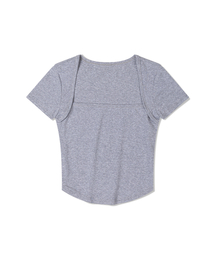 MOAA（モア）の「Square Neck Short Sleeve (GRAY)（Tシャツ/カットソー・レディース）」