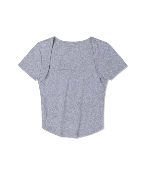 MOAA(モア)の「スクエアネックショートスリーブ(グレー)(Tシャツ/カットソー・レディース・その他・SMALL/MEDIUM)」の2枚目の写真