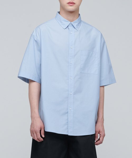 MUSINSA STANDARD(ムシンサスタンダード)の「特大ポプリン半袖シャツ【スカイブルー】(シャツ/ブラウス・メンズ・その他・XX-LARGE/LARGE/MEDIUM/SMALL/X-LARGE)」の2枚目の写真