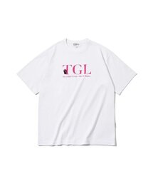 ティジエル バケットハットモール 半袖Tシャツ [ホワイト-ピンクグラフィック]