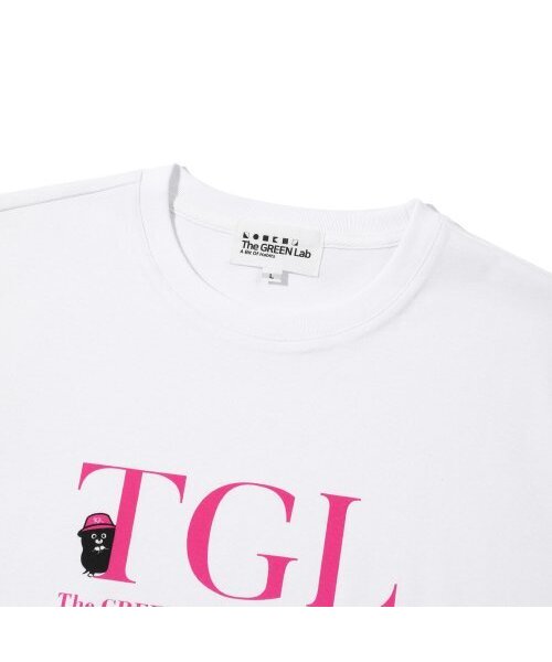 THE GREEN LAB（ザグリーンラボ）の「ティジエル バケットハットモール 半袖Tシャツ [ホワイト-ピンクグラフィック]（Tシャツ/カットソー・メンズ・その他・SMALL/MEDIUM/LARGE）」の2枚目の写真