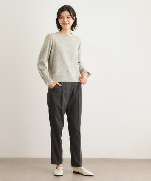 LAURA ASHLEY(ローラアシュレイ)の「【FOX混/洗える/袖口フリル】 柄編みプルオーバーニット(ニット/セーター・レディース・ライトグレー/アイボリー/ブラック/ライトオレンジ系/ライトブルー・38/40)」の11枚目の写真