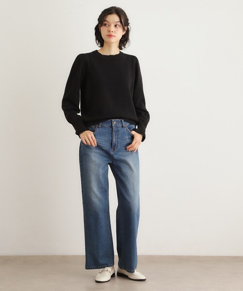 LAURA ASHLEY(ローラアシュレイ)の「【FOX混/洗える/袖口フリル】 柄編みプルオーバーニット(ニット/セーター・レディース・ライトグレー/アイボリー/ブラック/ライトオレンジ系/ライトブルー・38/40)」の15枚目の写真