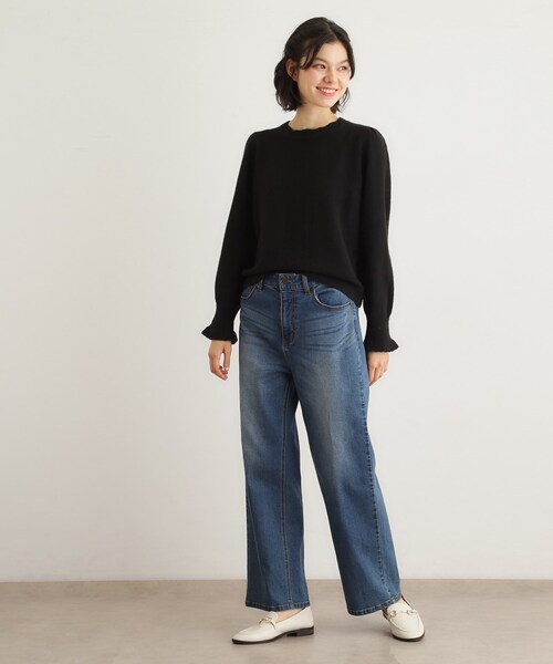 LAURA ASHLEY(ローラアシュレイ)の「【FOX混/洗える/袖口フリル】 柄編みプルオーバーニット(ニット/セーター・レディース・ライトグレー/アイボリー/ブラック/ライトオレンジ系/ライトブルー・38/40)」の16枚目の写真