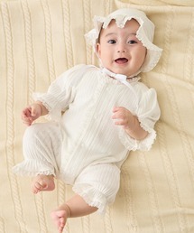 Rosemadame（ローズマダム）の「リブ× レース ベビー退院着セット（七分丈）（ベビーギフト）」