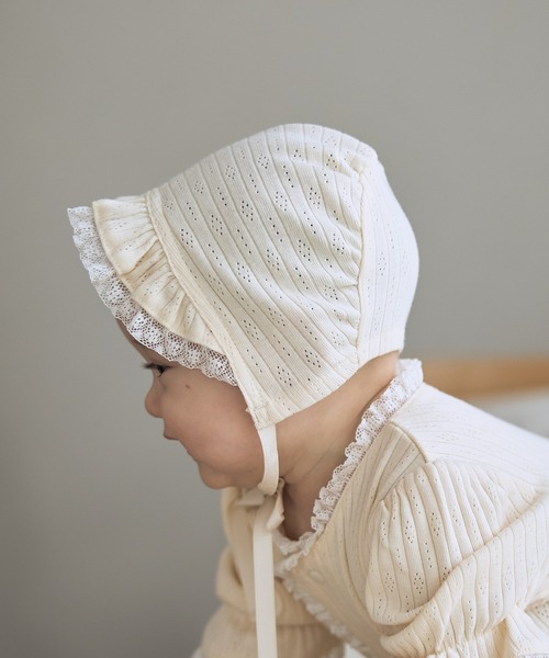 Rosemadame(ローズマダム)の「リブ× レース ベビー退院着セット(ベビーギフト・レディース・アイボリー/サックスブルー/オフホワイト・FREE)」の16枚目の写真