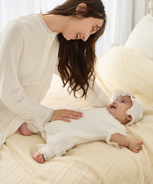 Rosemadame(ローズマダム)の「リブ× レース ベビー退院着セット(ベビーギフト・レディース・アイボリー/サックスブルー/オフホワイト・FREE)」の20枚目の写真