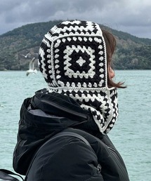 WARAIJOGO（ワライジョウゴ）の「【WARAIJOGO】EK468/かぎ編みクロシェモチーフニットバラクラバ(NEZ)（ニットキャップ/ビーニー）」