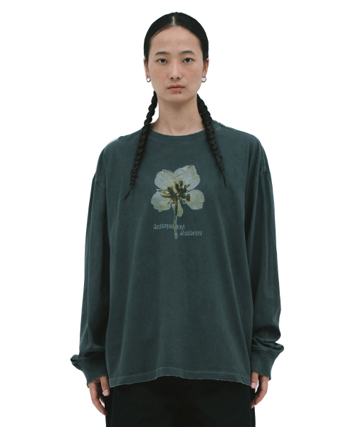 DEFGARMENTS（デフグラメンツ）の「DRY FLOWER LONG SLEEVE [CHARCOAL]（Tシャツ/カットソー・レディース・その他・MEDIUM/LARGE）」の4枚目の写真