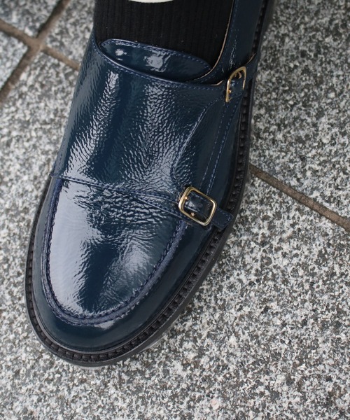 Scrap Book(スクラップブック)の「【STATUS】エナメルバックル ローファー(ローファー・レディース・ネイビー/レッド・37)」の5枚目の写真