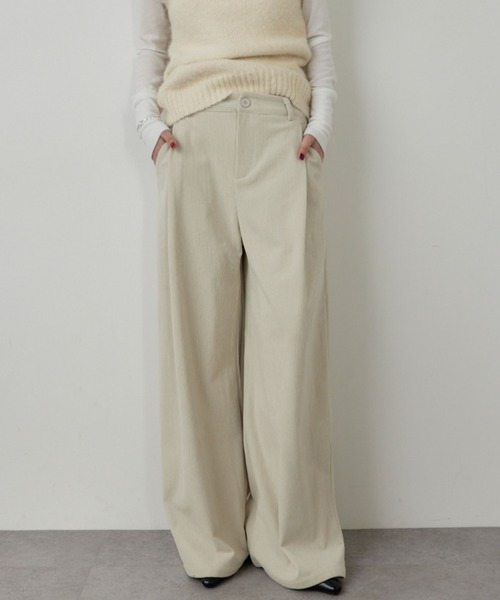 HANNE（アン）の「コーデュロイタックパンツ（その他パンツ・レディース・アイボリー/ブラック/ネイビー・S/M）」の2枚目の写真