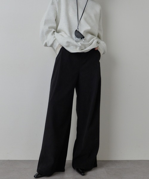 HANNE（アン）の「コーデュロイタックパンツ（その他パンツ・レディース・アイボリー/ブラック/ネイビー・S/M）」の3枚目の写真