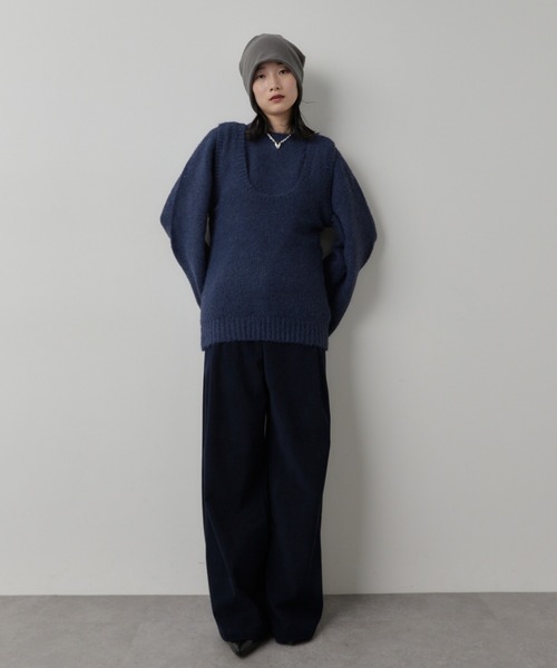 HANNE（アン）の「コーデュロイタックパンツ（その他パンツ・レディース・アイボリー/ブラック/ネイビー・S/M）」の4枚目の写真