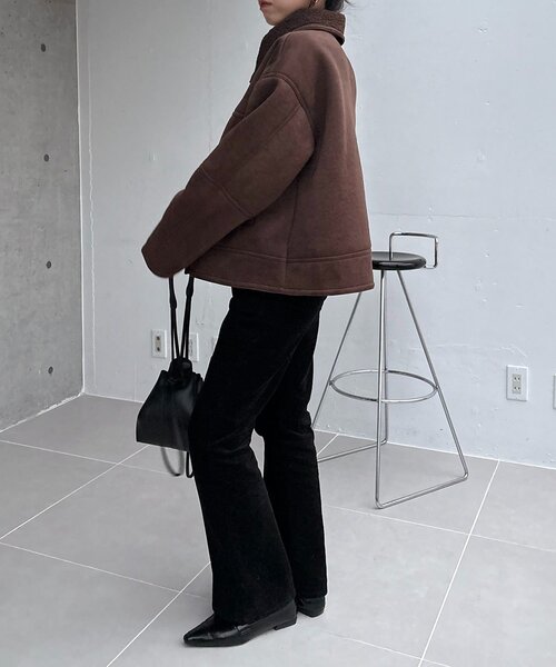 CAPRICIEUX LE'MAGE（カプリシューレマージュ）の「スエードボアミドルコート（その他アウター・レディース・ブラウン/ベージュ・38/36）」の9枚目の写真