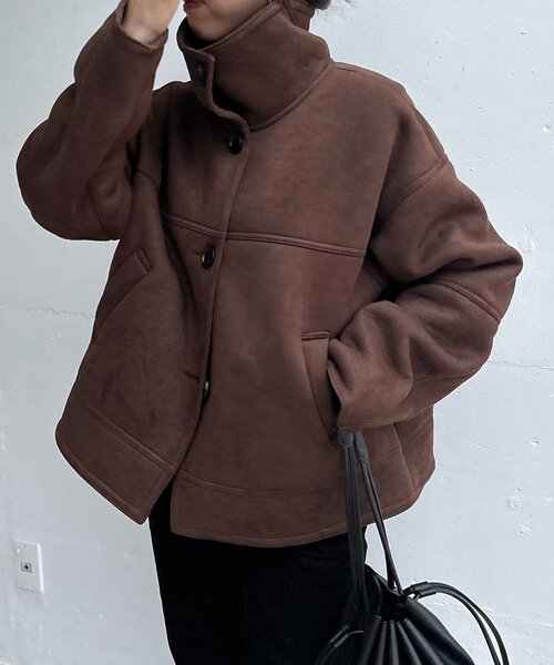 CAPRICIEUX LE'MAGE（カプリシューレマージュ）の「スエードボアミドルコート（その他アウター・レディース・ブラウン/ベージュ・38/36）」の10枚目の写真