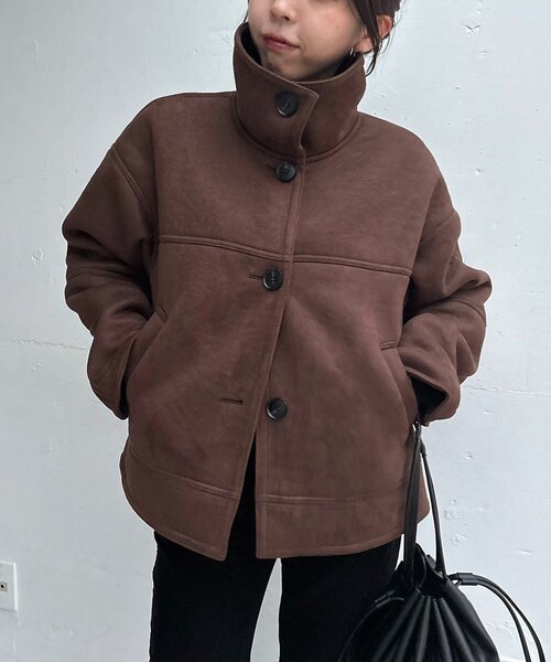 CAPRICIEUX LE'MAGE（カプリシューレマージュ）の「スエードボアミドルコート（その他アウター・レディース・ブラウン/ベージュ・38/36）」の12枚目の写真