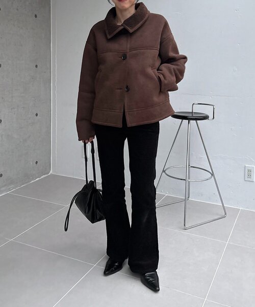 CAPRICIEUX LE'MAGE（カプリシューレマージュ）の「スエードボアミドルコート（その他アウター・レディース・ブラウン/ベージュ・38/36）」の13枚目の写真