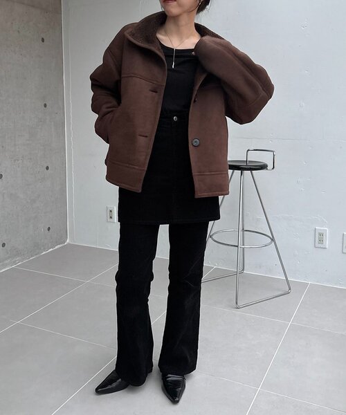 CAPRICIEUX LE'MAGE（カプリシューレマージュ）の「スエードボアミドルコート（その他アウター・レディース・ブラウン/ベージュ・38/36）」の15枚目の写真