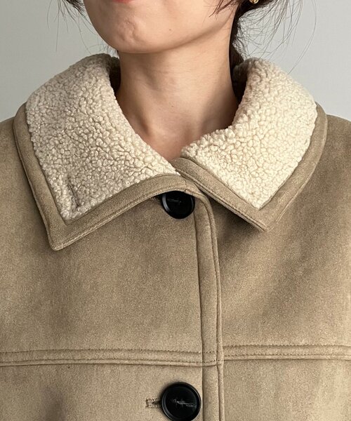CAPRICIEUX LE'MAGE（カプリシューレマージュ）の「スエードボアミドルコート（その他アウター・レディース・ブラウン/ベージュ・38/36）」の19枚目の写真