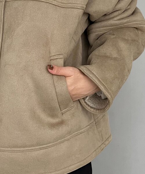 CAPRICIEUX LE'MAGE（カプリシューレマージュ）の「スエードボアミドルコート（その他アウター・レディース・ブラウン/ベージュ・38/36）」の21枚目の写真