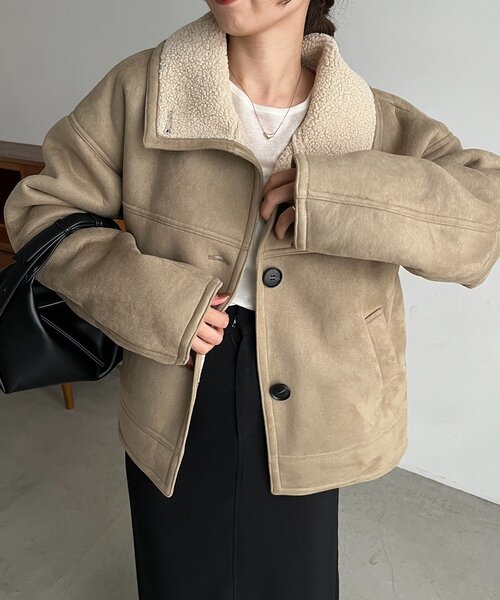 スエードボアミドルコート（その他アウター）｜CAPRICIEUX LE'MAGE