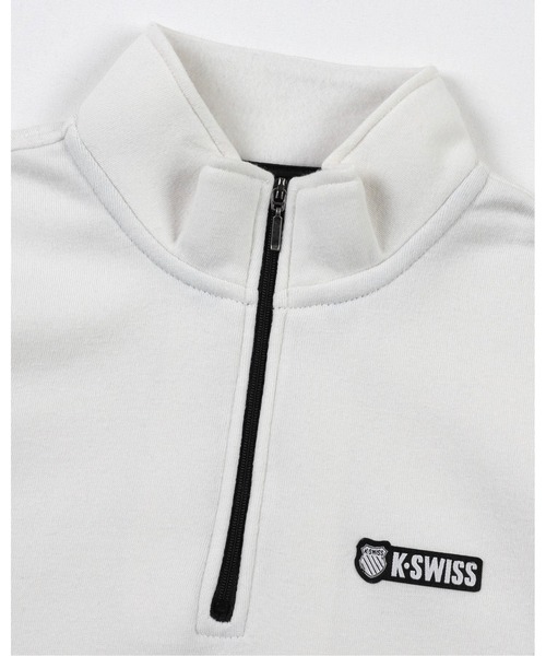 K-SWISS(ケースイス)の「【K-SWISS/ケースイス】裏起毛スウェットハーフZIPトレーナー/長袖 スタンドカラー スポーツカジュアル(スウェット・レディース・アイボリー/ブラック/チャコールグレー/ベージュ・MEDIUM/LARGE/X-LARGE)」の13枚目の写真