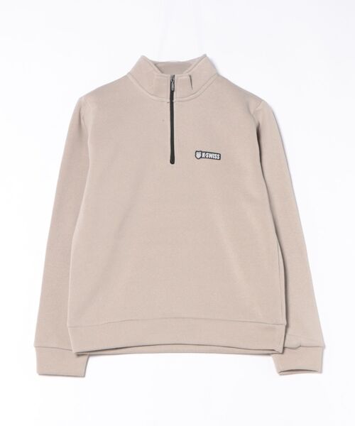 K-SWISS(ケースイス)の「【K-SWISS/ケースイス】裏起毛スウェットハーフZIPトレーナー/長袖 スタンドカラー スポーツカジュアル(スウェット・レディース・アイボリー/ブラック/チャコールグレー/ベージュ・MEDIUM/LARGE/X-LARGE)」の19枚目の写真