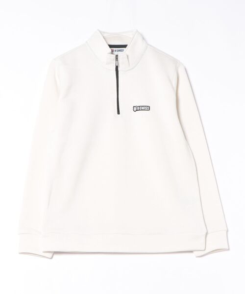 K-SWISS(ケースイス)の「【K-SWISS/ケースイス】裏起毛スウェットハーフZIPトレーナー/長袖 スタンドカラー スポーツカジュアル(スウェット・レディース・アイボリー/ブラック/チャコールグレー/ベージュ・MEDIUM/LARGE/X-LARGE)」の15枚目の写真