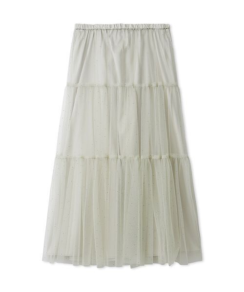 Mila Owen（ミラオーウェン）の「ティアードチュールラインストーンスカート（スカート・レディース・ライトグレー/ブラウン/ブラック・0/1）」の2枚目の写真