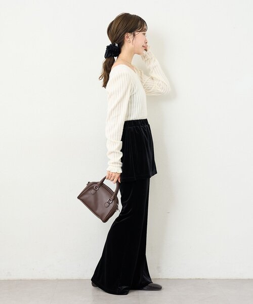 Kastane（カスタネ）の「【一部店舗限定/4色展開/前後2WAY】B シャギーカットギャザースリーブトップス（Tシャツ/カットソー・レディース・アイボリー/ブラック/ブラウン/ホワイト系その他・FREE）」の13枚目の写真