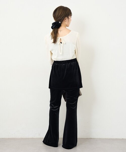 Kastane（カスタネ）の「【一部店舗限定/4色展開/前後2WAY】B シャギーカットギャザースリーブトップス（Tシャツ/カットソー・レディース・アイボリー/ブラック/ブラウン/ホワイト系その他・FREE）」の14枚目の写真