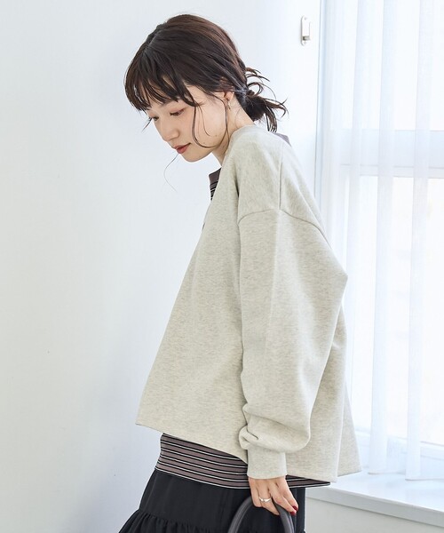 coen（コーエン）の「【セットアイテム】2wayヘンリーネック裏毛プルオーバー ボーダーロンTセット（Tシャツ/カットソー・レディース・オフホワイト/ナチュラル/ブラック/マスタード・M/L）」の19枚目の写真