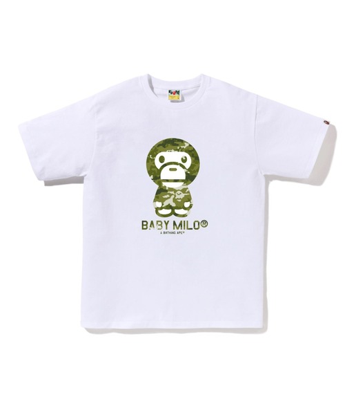 A BATHING APE(アベイシングエイプ)の「MULTI PIXEL CAMO BABY MILO TEE(Tシャツ/カットソー・メンズ・ブラック×グリーン/ブラック/ホワイト×ブラック/ホワイト×グリーン・X-LARGE/XX-LARGE/MEDIUM/LARGE/XXX-LARGE/SMALL)」の1枚目の写真