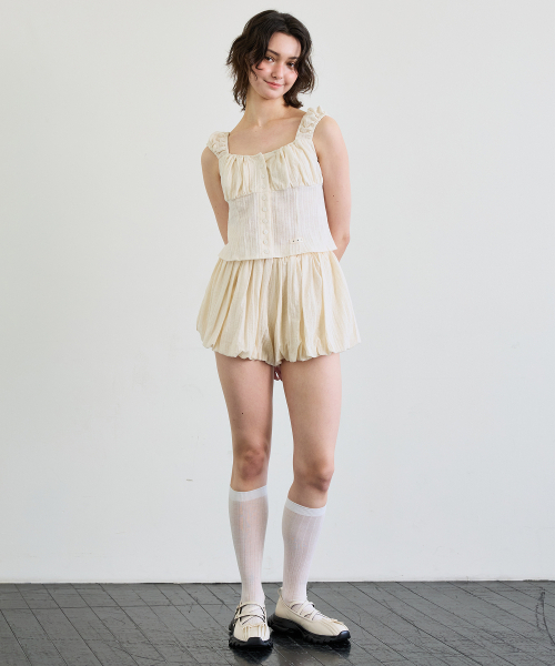 ARI(アリ)の「CUDDLY BALLOON SKIRT PANTS / BEIGE(スカート・レディース・ベージュ・FREE)」の4枚目の写真