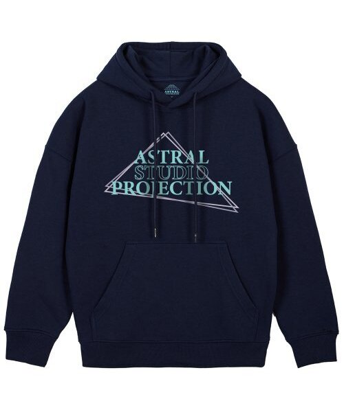 ASTRAL PROJECTION(アストラルプロジェクション)の「トライアングルロゴオーバーサイズワイドショルダーフードパーカー_ネイビー(パーカー・メンズ・その他・MEDIUM/LARGE/X-LARGE/XX-LARGE)」の1枚目の写真