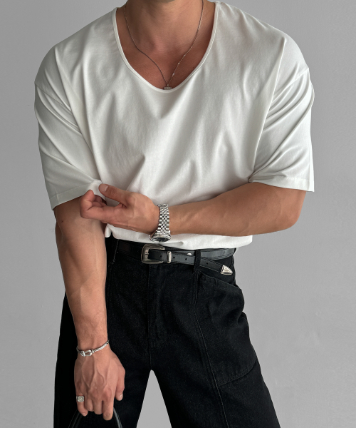 BOWLOW PRODUCT（バウロープロダクト）の「コットンUネックTシャツ[アイボリー]（Tシャツ/カットソー・メンズ・その他・MEDIUM/LARGE/X-LARGE）」の2枚目の写真