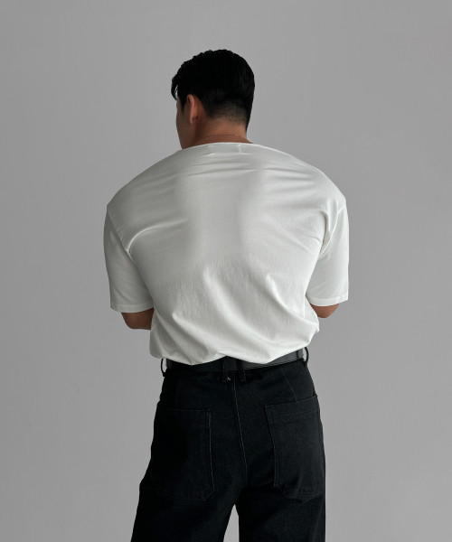 BOWLOW PRODUCT（バウロープロダクト）の「コットンUネックTシャツ[アイボリー]（Tシャツ/カットソー・メンズ・その他・MEDIUM/LARGE/X-LARGE）」の3枚目の写真