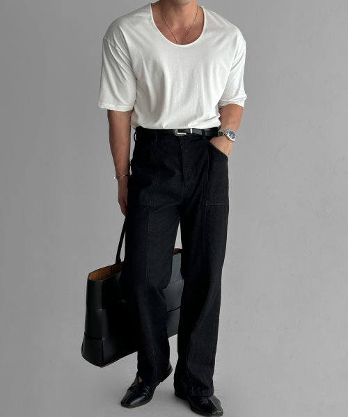 BOWLOW PRODUCT（バウロープロダクト）の「コットンUネックTシャツ[アイボリー]（Tシャツ/カットソー・メンズ・その他・MEDIUM/LARGE/X-LARGE）」の5枚目の写真