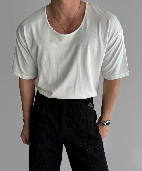 BOWLOW PRODUCT（バウロープロダクト）の「コットンUネックTシャツ[アイボリー]（Tシャツ/カットソー・メンズ・その他・MEDIUM/LARGE/X-LARGE）」の6枚目の写真