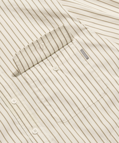 ESPIONAGE（エスピオナジ）の「Hooded Over Shirt Jacket Ivory Stripe（シャツ/ブラウス・メンズ・その他・MEDIUM/LARGE/X-LARGE）」の5枚目の写真