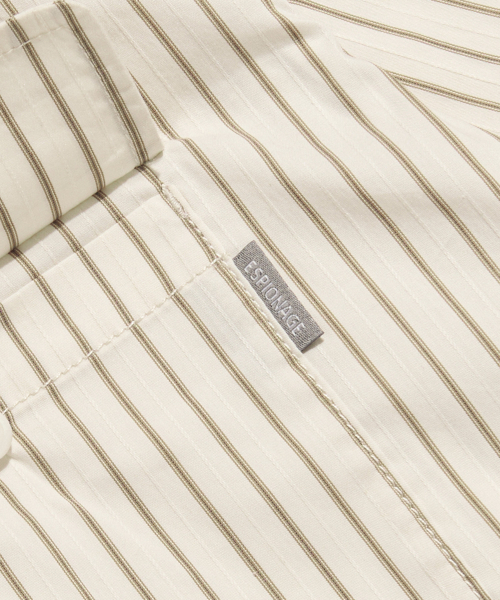 ESPIONAGE（エスピオナジ）の「Hooded Over Shirt Jacket Ivory Stripe（シャツ/ブラウス・メンズ・その他・MEDIUM/LARGE/X-LARGE）」の6枚目の写真