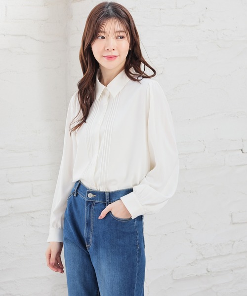 Honeys（ハニーズ）の「リボン付ブラウス（シャツ/ブラウス・レディース・ベージュ/ホワイト・L/M/SS/LL/S）」の8枚目の写真